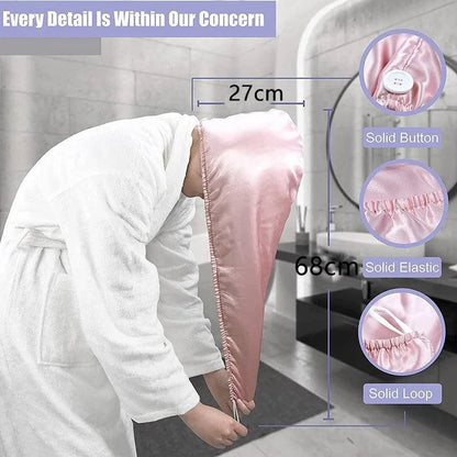 CurlCare Luxe Hair Turban – Satin & Microfiber Drying Wrap for Curly Hair