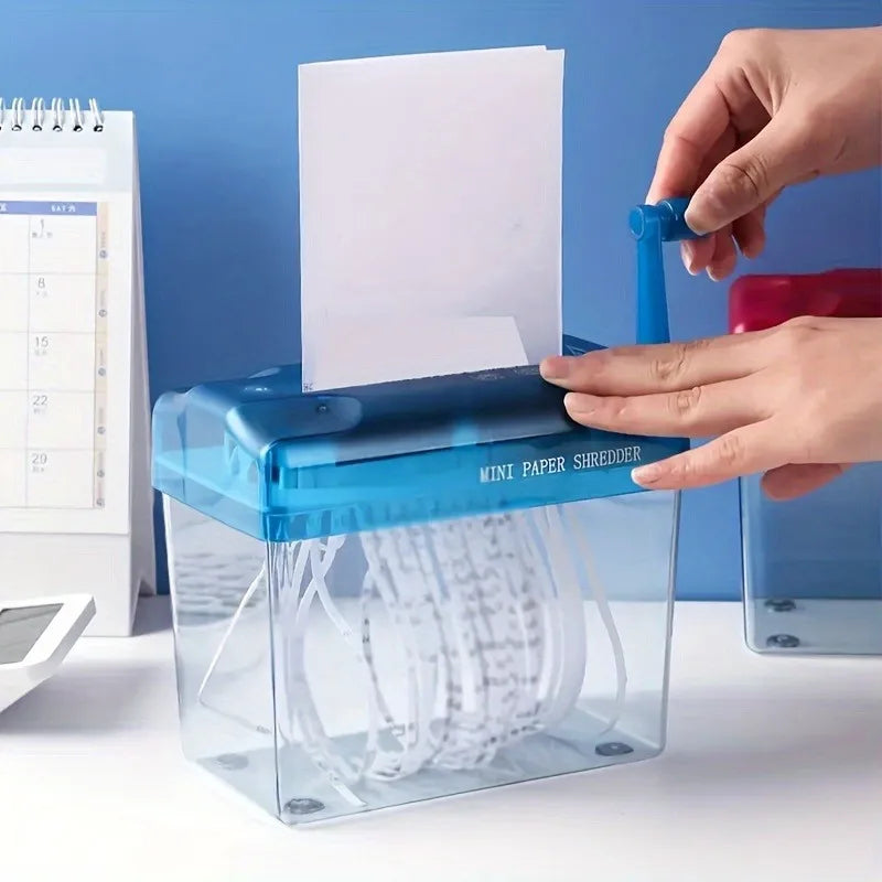 Manual Mini Paper Shredder | Hand Crank