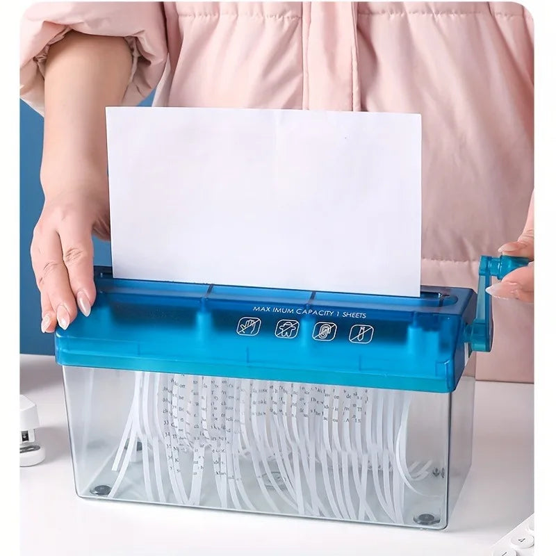 Manual Mini Paper Shredder | Hand Crank