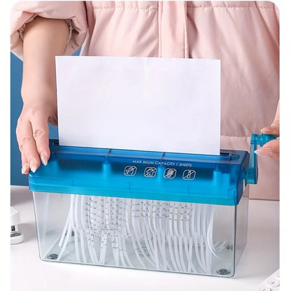 Manual Mini Paper Shredder | Hand Crank