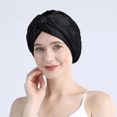 NoSlip Satin Bonnet – Adjustable Double-Layer Sleep Cap for All Hair Types