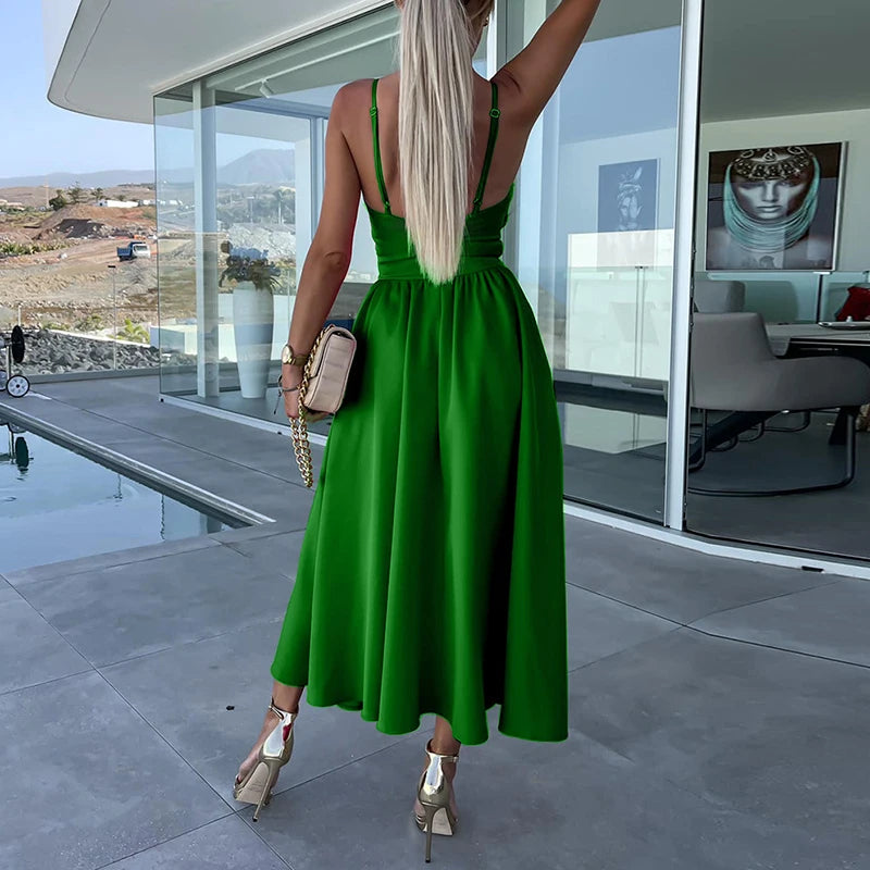 Amy | Spaghetti Strap Midi Dress