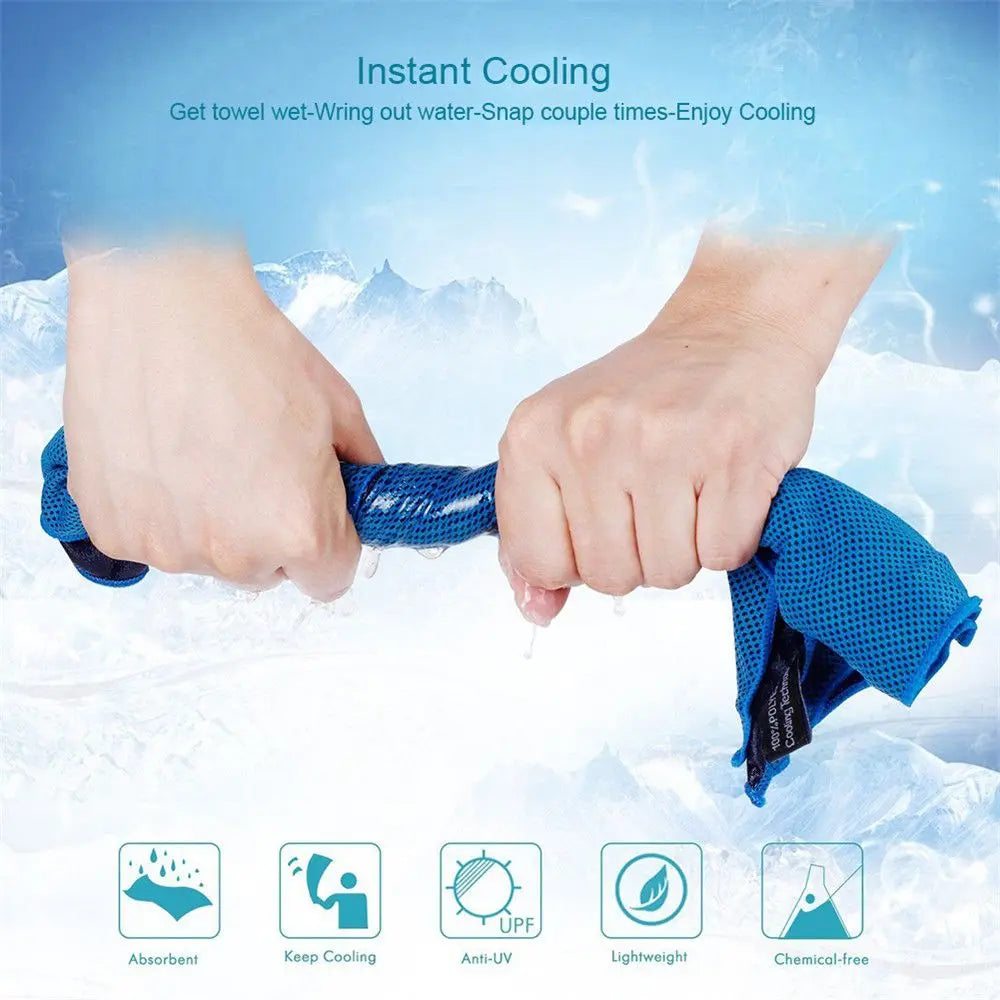Instant Chill Microfiber Cooling Towel – Quick-Dry Ice Towel for Swimming, Gym, and Outdoor Sports