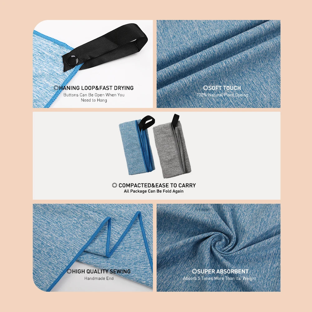Silver Ion Microfiber Gym Towel – Quick-Dry, Odor-Free, Super Absorbent Workout Towel