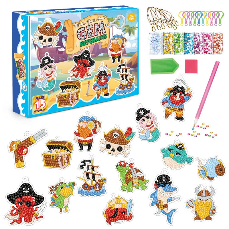 Make Your Own Diamond Keychains – 15 Magical Designs in One Set