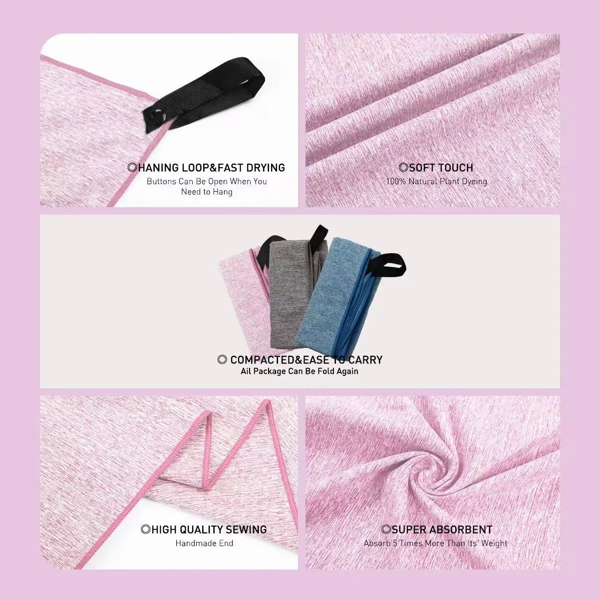 Silver Ion Microfiber Gym Towel – Quick-Dry, Odor-Free, Super Absorbent Workout Towel