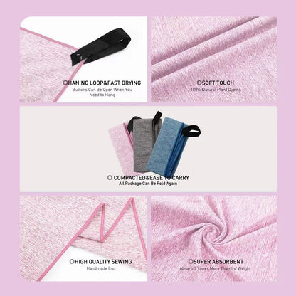 Silver Ion Microfiber Gym Towel – Quick-Dry, Odor-Free, Super Absorbent Workout Towel