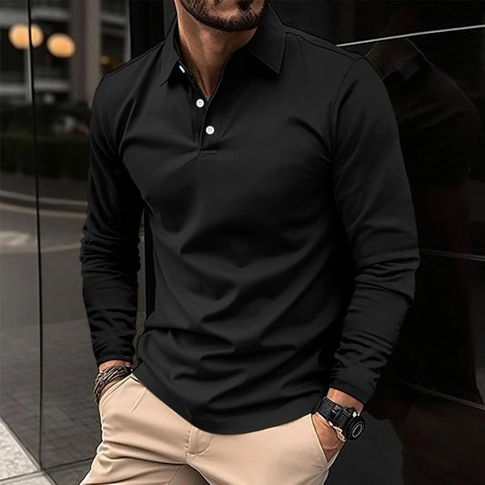 Men’s Long Sleeve Polo Shirt | Button-Up