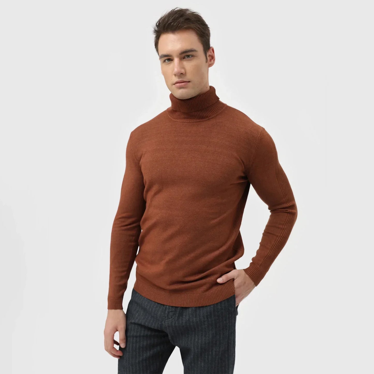 Men’s Slim Fit Turtleneck Sweater | Long Sleeve