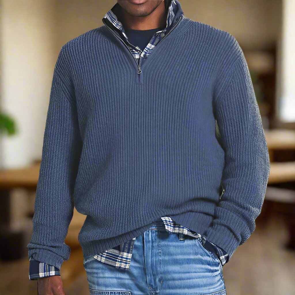 Men’s Casual Knit Sweater | Half Zip