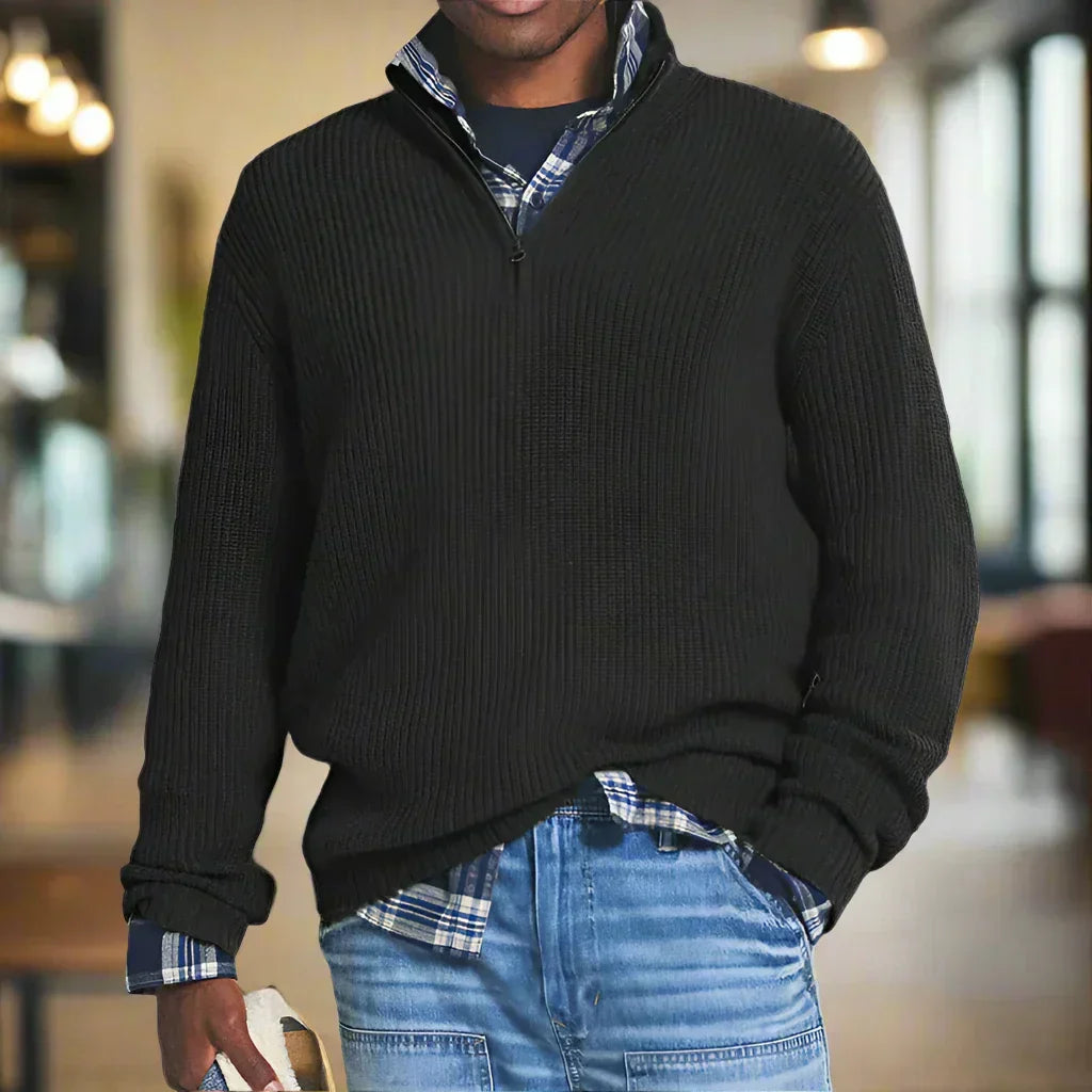 Men’s Casual Knit Sweater | Half Zip